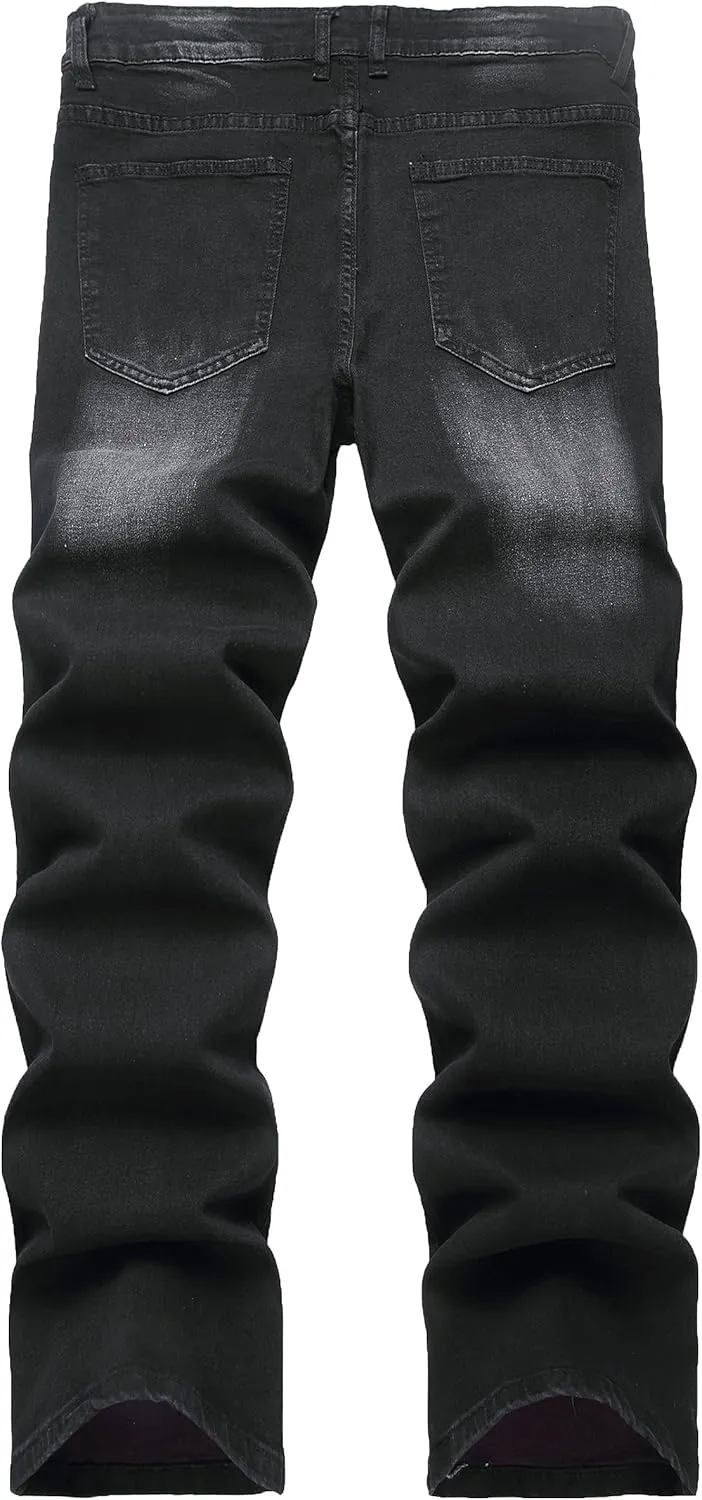 RANMCC Men's Baggy Jeans Loose Straight Fit Y2K Stretch Hip Hop Denim Casual Pants Jeans (Size 30-46)