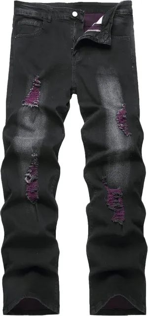 RANMCC Men's Baggy Jeans Loose Straight Fit Y2K Stretch Hip Hop Denim Casual Pants Jeans (Size 30-46)