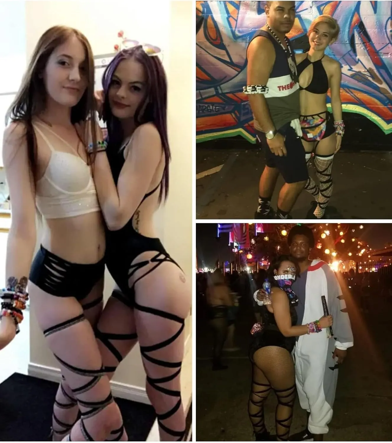 Rave Leg Wrap for Women - EDC Festival Outfit Elastic Non-Slip Strap Music Concert Accessories Neon Cosplay Costume