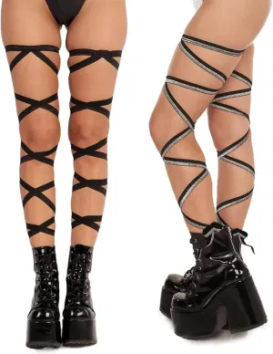 Rave Leg Wrap for Women - EDC Festival Outfit Elastic Non-Slip Strap Music Concert Accessories Neon Cosplay Costume
