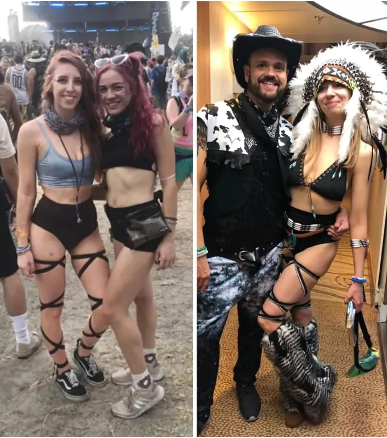 Rave Leg Wrap for Women - EDC Festival Outfit Elastic Non-Slip Strap Music Concert Accessories Neon Cosplay Costume