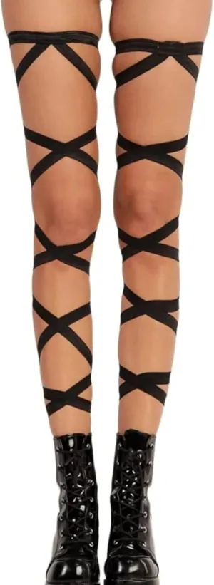 Rave Leg Wrap for Women - EDC Festival Outfit Elastic Non-Slip Strap Music Concert Accessories Neon Cosplay Costume