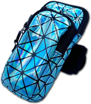 RaveVault Anti-Theft Rave Cell Phone Bag with Locking Zippers, Hidden Pocket – Perfect Phone Pouch for Ravers and Festival Go-ers (BLUE RaveVault Solo)