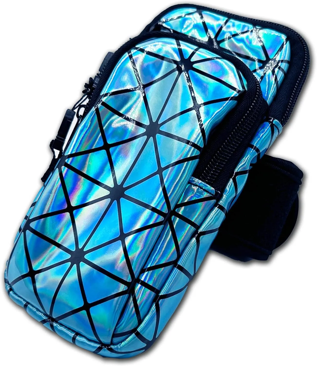 RaveVault Anti-Theft Rave Cell Phone Bag with Locking Zippers, Hidden Pocket – Perfect Phone Pouch for Ravers and Festival Go-ers (BLUE RaveVault Solo)