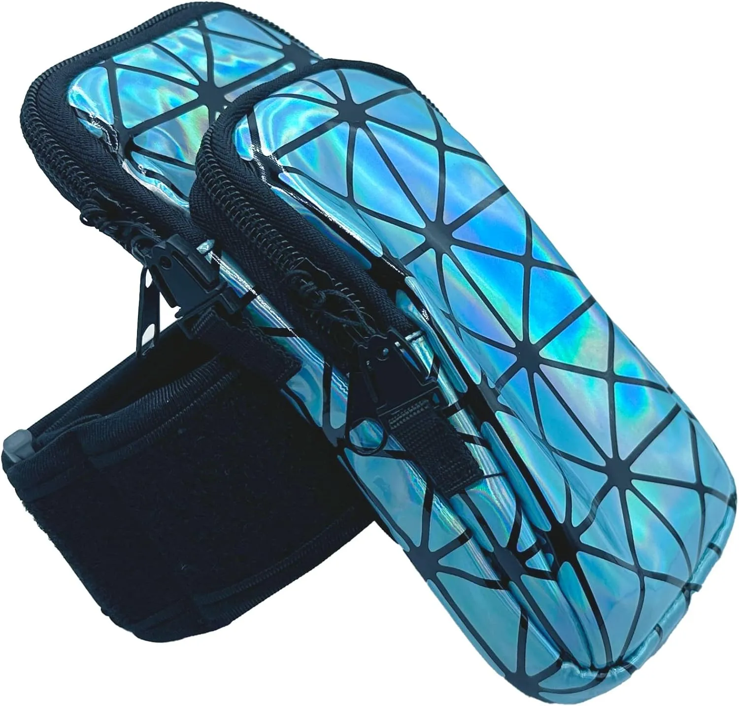 RaveVault Anti-Theft Rave Cell Phone Bag with Locking Zippers, Hidden Pocket – Perfect Phone Pouch for Ravers and Festival Go-ers (BLUE RaveVault Solo)