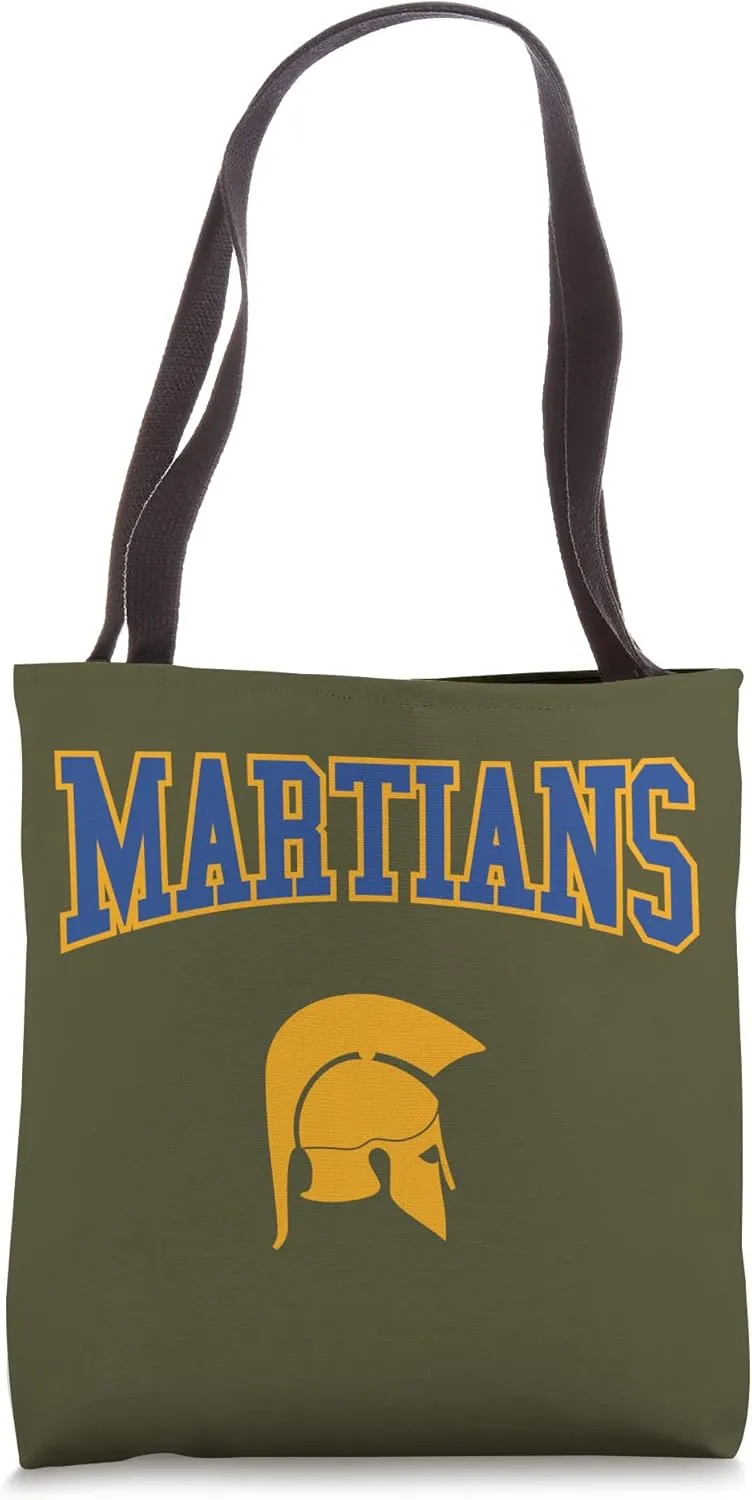 Retro College Blue Orange Martians Sport Tote Bag