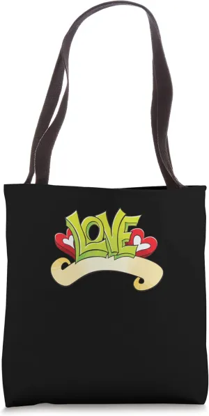 Retro Graffiti With Love Funky Streetwear Hiphop Urban Tote Bag