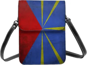Reunion Island Reunion Islanders vintage Flag Small Crossbody Bag Is A Shoulder Bag Designed For Women And Girls Cell Phone Crossbody Wallet Purses With Card Slots Adjustable Strap