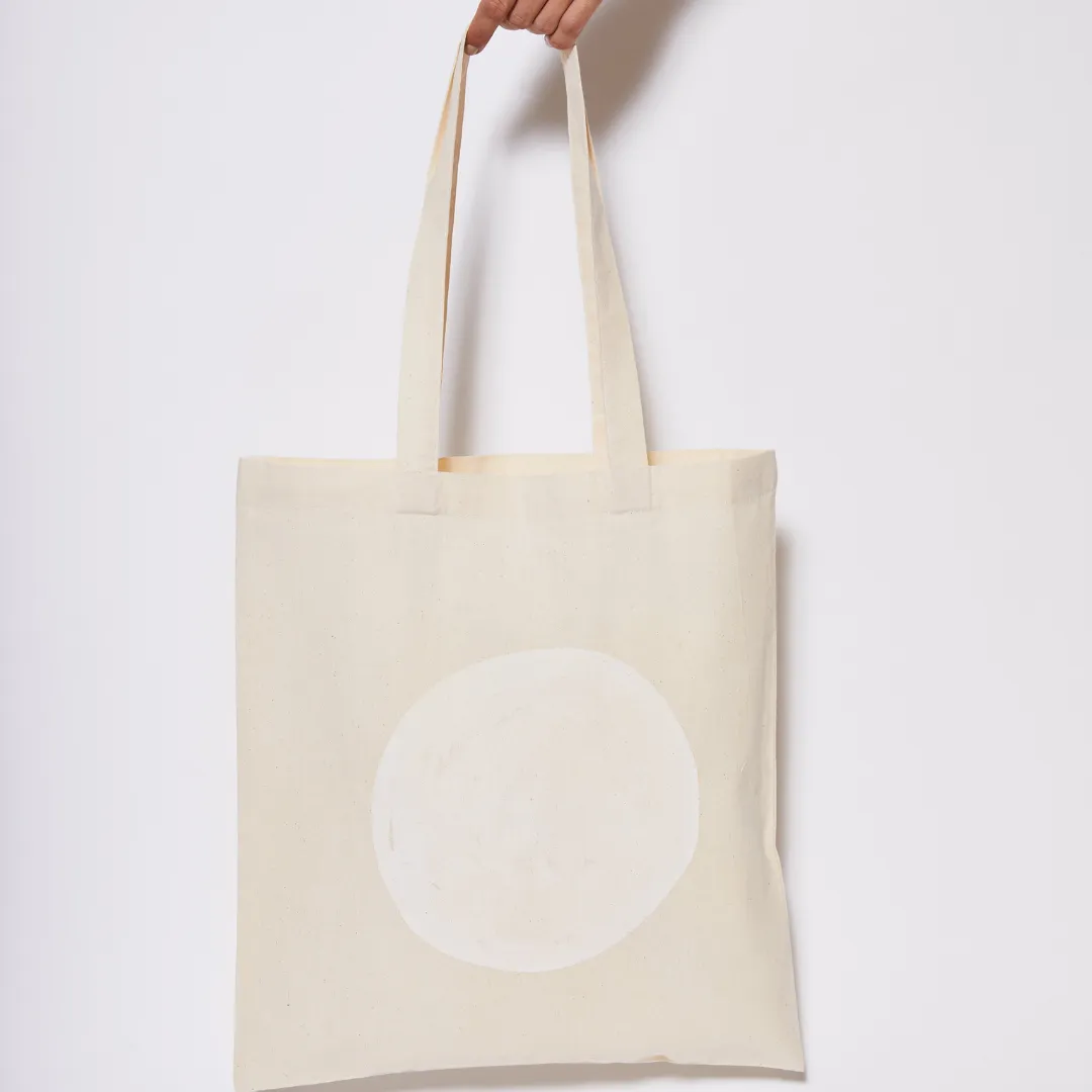 Reusable Calico Tote Bag - Chalk eclipse