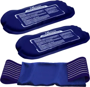 Reusable Hot and Cold Ice Packs for Injuries (3-Piece Set), Joint Pain, Muscle Soreness and Body Inflammation - Reusable Gel Wraps - Adjustable & Flexible for Knees, Back, Shoulders, Arms and Legs