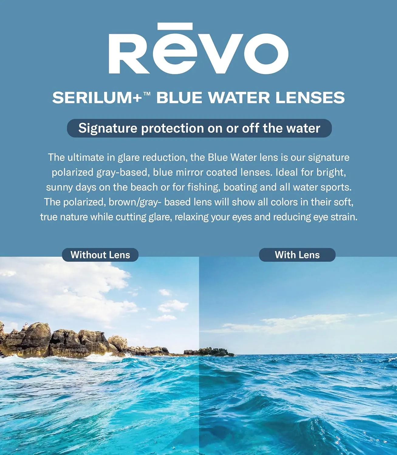 Revo Sunglasses Harness: Polarized Lens with Rectangle Sport Wrap Frame