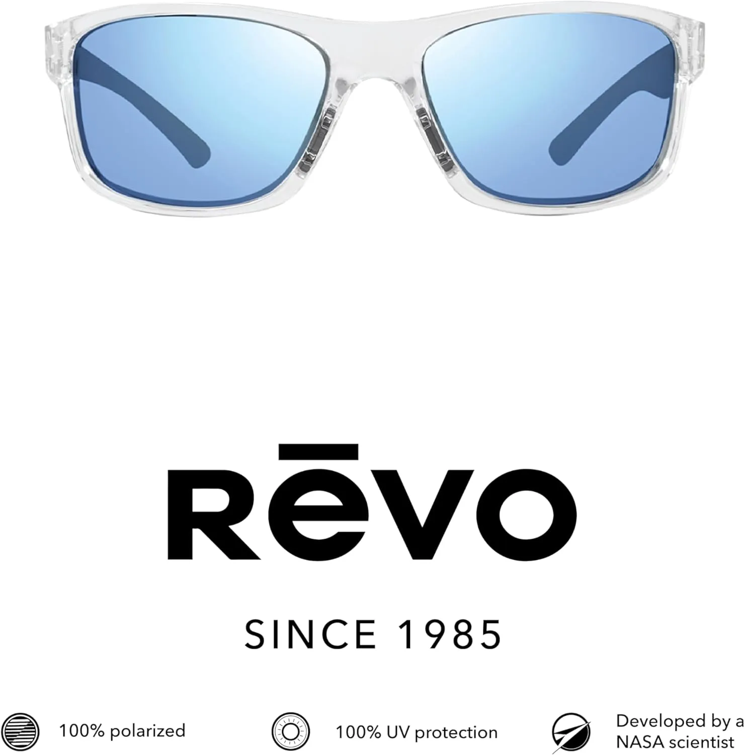 Revo Sunglasses Harness: Polarized Lens with Rectangle Sport Wrap Frame