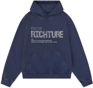 RICHTRUE Navy Blue Culture Hoodie Y2k Cute Oversized Graphic Hoodies Women Crewneck Sweatshirt Bling Grunge Streetwear