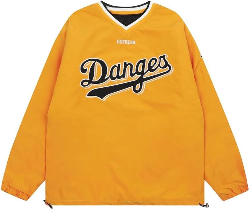 RICHTRUE Parachute Pullover Windbreaker Long Sleeve Jersey Shirt Y2k Oversized Shirts Grunge Rapper Streetwear 2000s Vintage