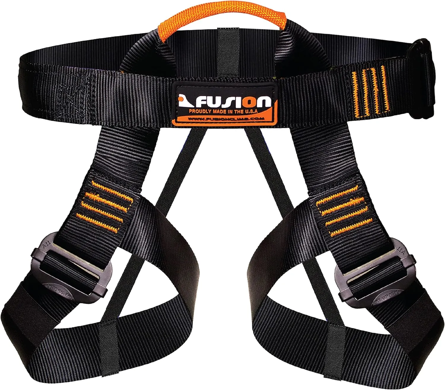 Rock Climbing Harness - Fusion Climb® - (5,000 LBS Rated) Professional Half Body Harness for Mountaineering, Tree Climbing, Ziplining, Rock Climbing, Rappelling - Heavy Duty Half Body Harness
