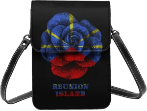 Rose Reunion Island Reunion Islanders Flag Small Crossbody Bag Is A Shoulder Bag Designed For Women And Girls Cell Phone Crossbody Wallet Purses With Card Slots Adjustable Strap
