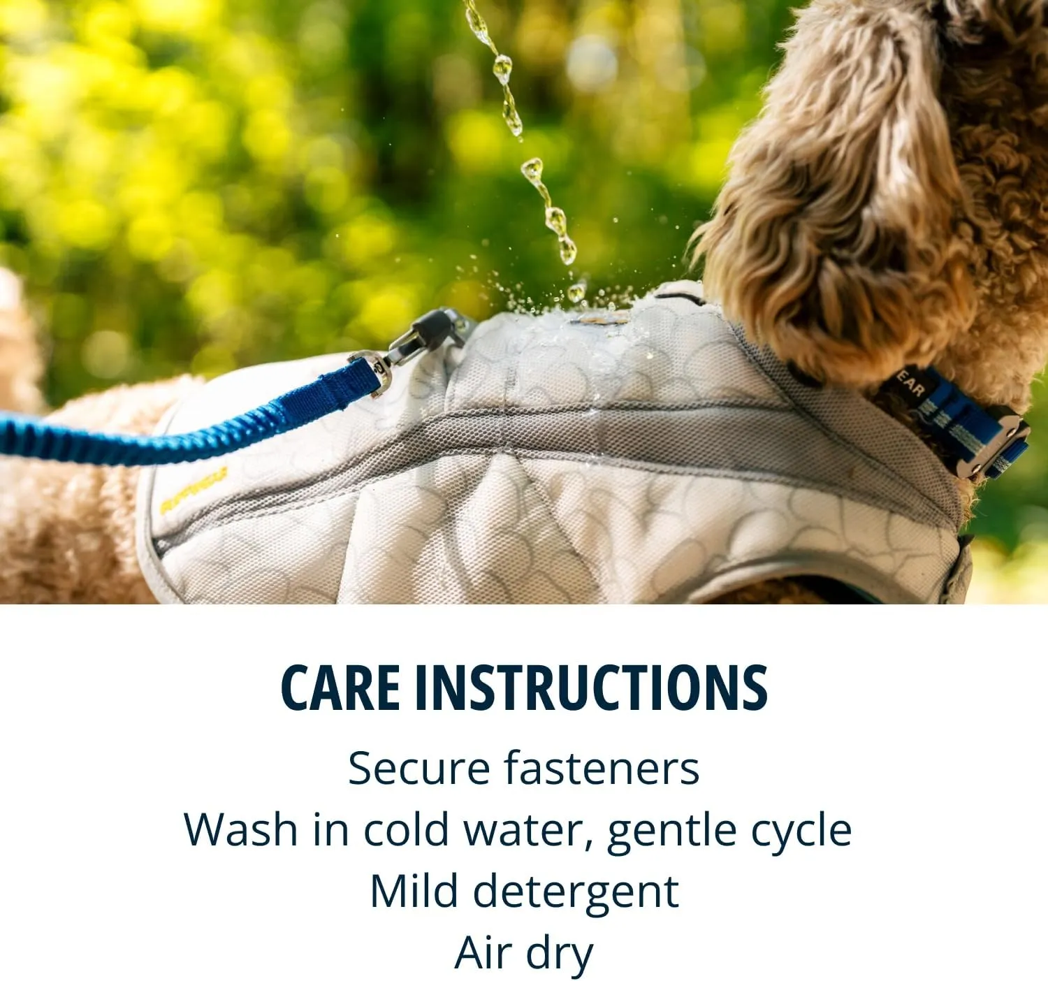 Ruffwear, Swamp Cooler Dog Vest, Evaporative Cooling for Hot Weather, Compatible with Most Harnesses, Biolumin Blue, Medium