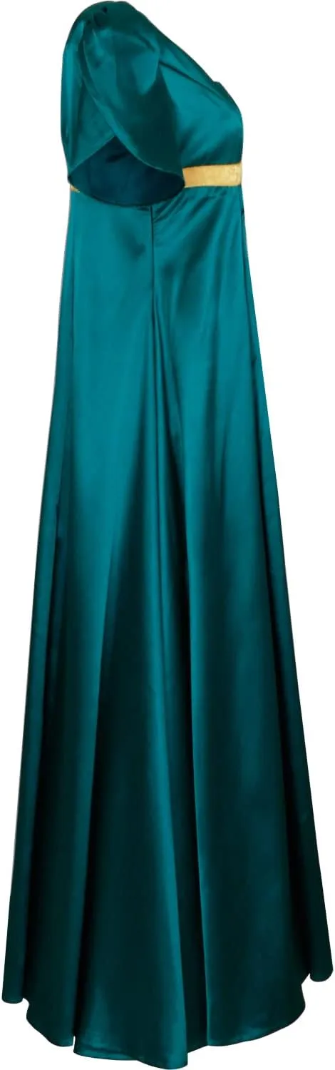 Satin Regency Dresses Vintage Ball Gown Victorian Empire Waist Dress for Women