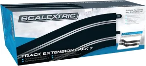 Scalextric Extension Pack 7 1:32 Scale Straights x 4 Curves x 4 C8556 Slot Car Track, Black