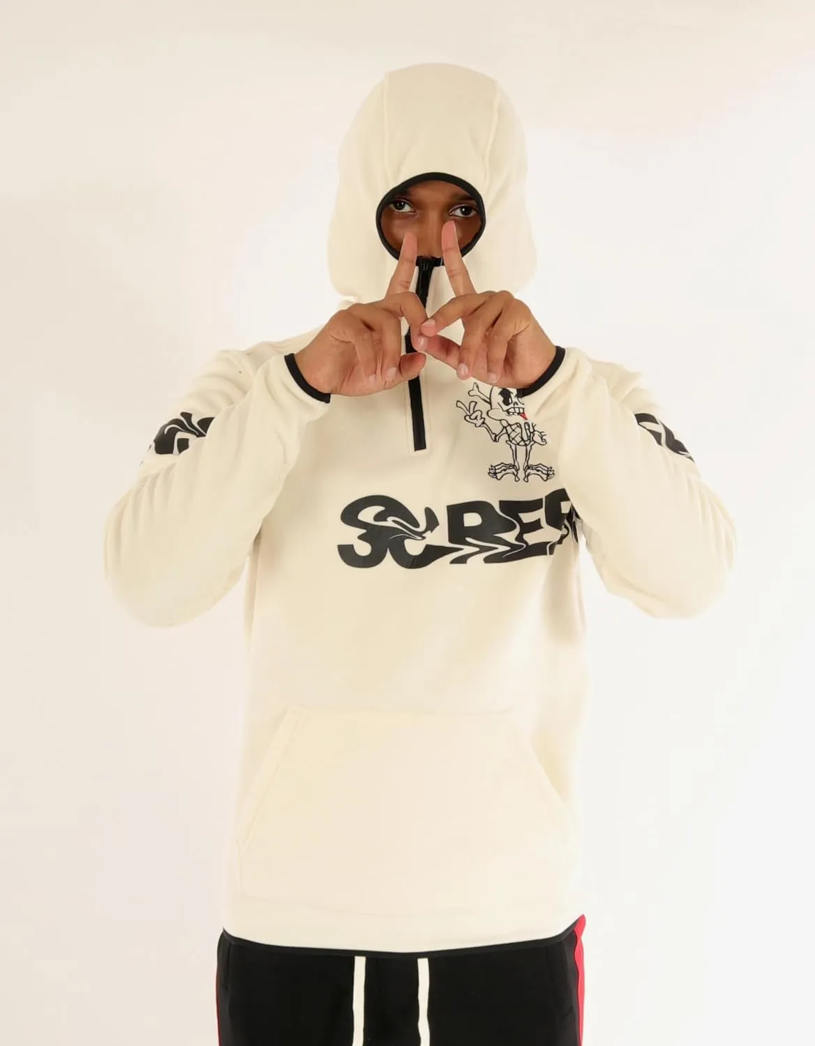 SCREENSHOT FLEECE HOODIE 3202 Mens Urban Streetwear Graffiti Embroidery Patch Fleece Pullover Hoodie Sweatshirt Top