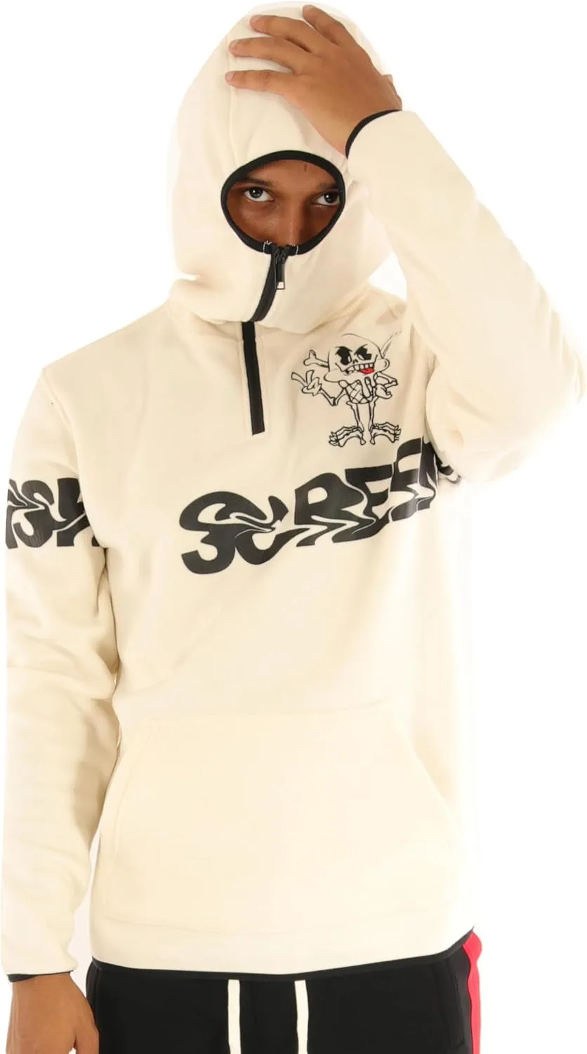 SCREENSHOT FLEECE HOODIE 3202 Mens Urban Streetwear Graffiti Embroidery Patch Fleece Pullover Hoodie Sweatshirt Top