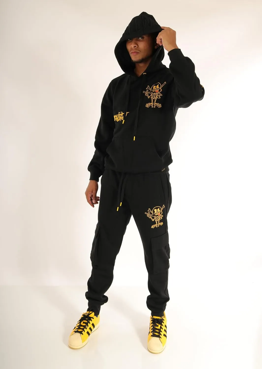 SCREENSHOT FLEECE HOODIE 3202 Mens Urban Streetwear Graffiti Embroidery Patch Fleece Pullover Hoodie Sweatshirt Top