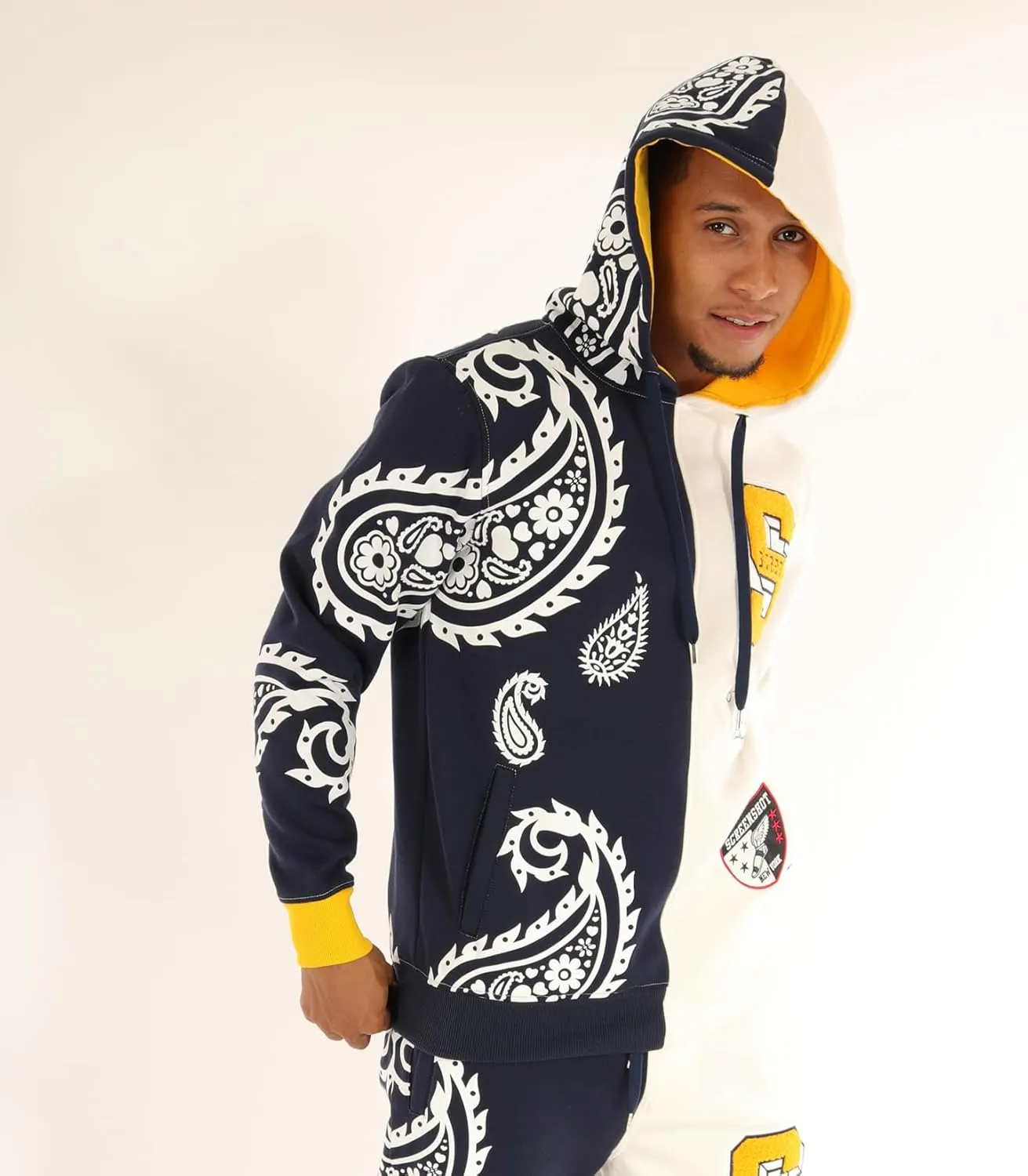 SCREENSHOT FLEECE HOODIE 3202 Mens Urban Streetwear Graffiti Embroidery Patch Fleece Pullover Hoodie Sweatshirt Top