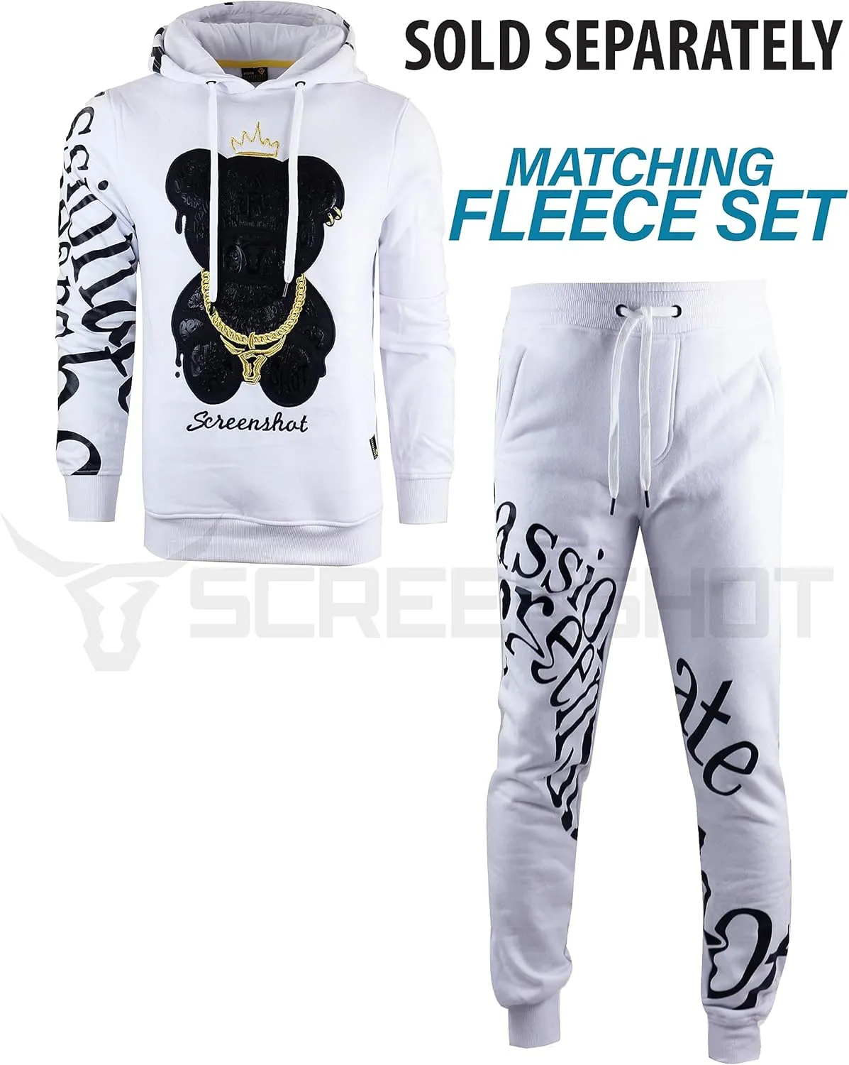 SCREENSHOT Mens Urban NYC Graffiti Hip Hop Fleece Pants Active Fashion Drawstring Sweatpants Bottoms