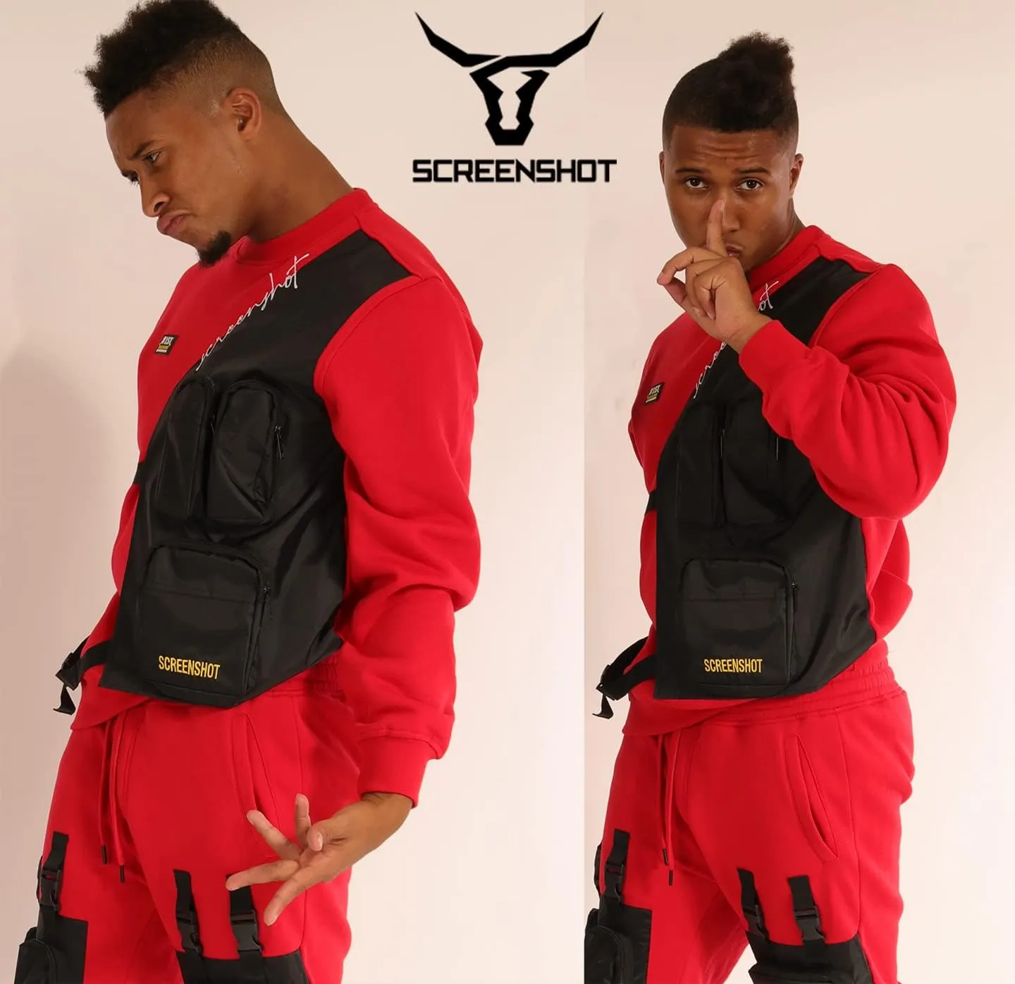 SCREENSHOT Mens Urban NYC Graffiti Hip Hop Fleece Pullover Active Fashion Crew Neck Sweatshirt Top