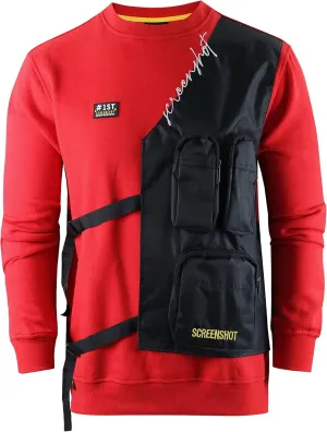SCREENSHOT Mens Urban NYC Graffiti Hip Hop Fleece Pullover Active Fashion Crew Neck Sweatshirt Top