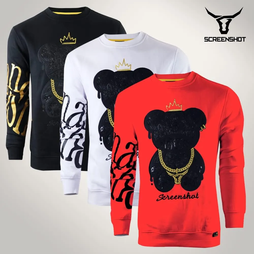 SCREENSHOT Mens Urban NYC Graffiti Hip Hop Fleece Pullover Active Fashion Crew Neck Sweatshirt Top