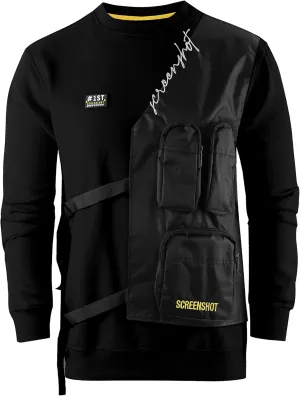 SCREENSHOT Mens Urban NYC Graffiti Hip Hop Fleece Pullover Active Fashion Crew Neck Sweatshirt Top