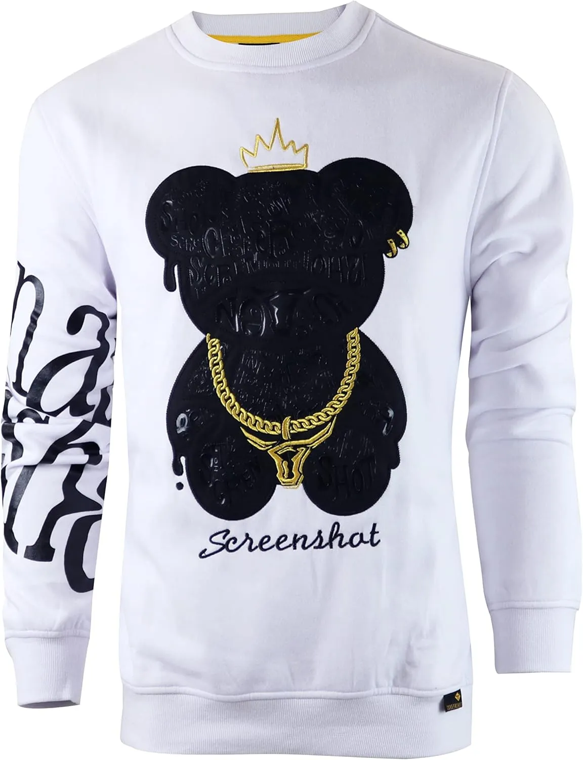 SCREENSHOT Mens Urban NYC Graffiti Hip Hop Fleece Pullover Active Fashion Crew Neck Sweatshirt Top