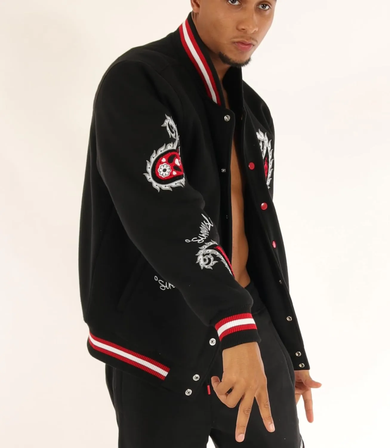 SCREENSHOT VARSITY JACKET 3202 Mens Streetwear Urban Padding Quilted Linning Heavy Fashion Jacket