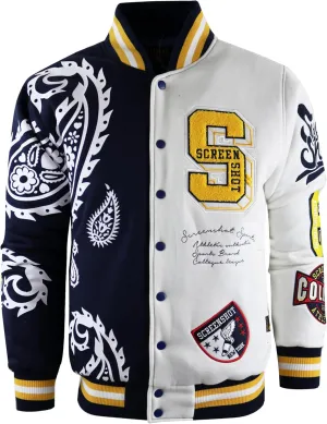 SCREENSHOT VARSITY JACKET 3202 Mens Streetwear Urban Padding Quilted Linning Heavy Fashion Jacket
