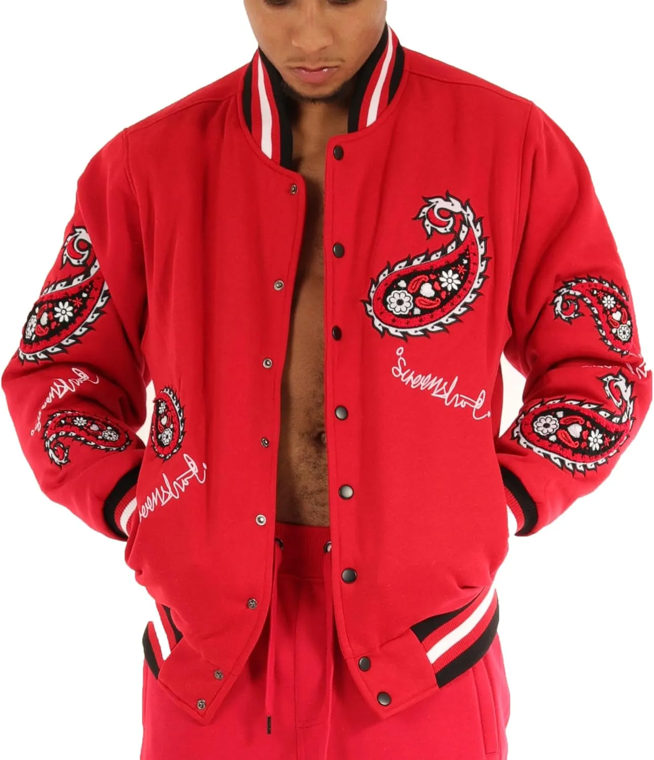 SCREENSHOT VARSITY JACKET 3202 Mens Streetwear Urban Padding Quilted Linning Heavy Fashion Jacket
