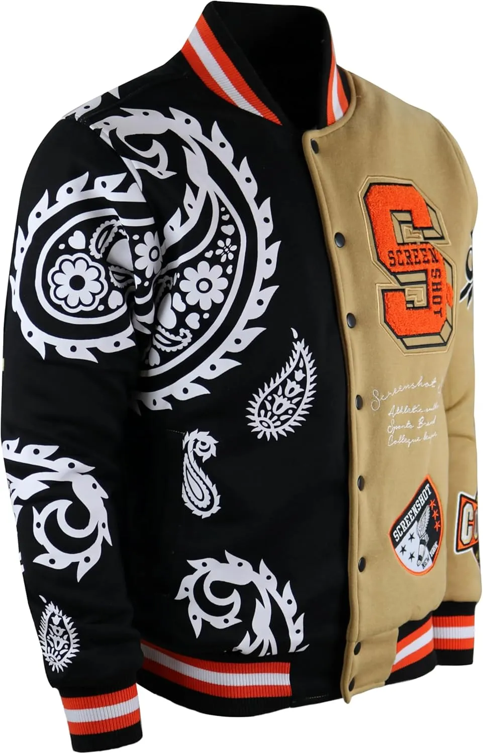 SCREENSHOT VARSITY JACKET 3202 Mens Streetwear Urban Padding Quilted Linning Heavy Fashion Jacket