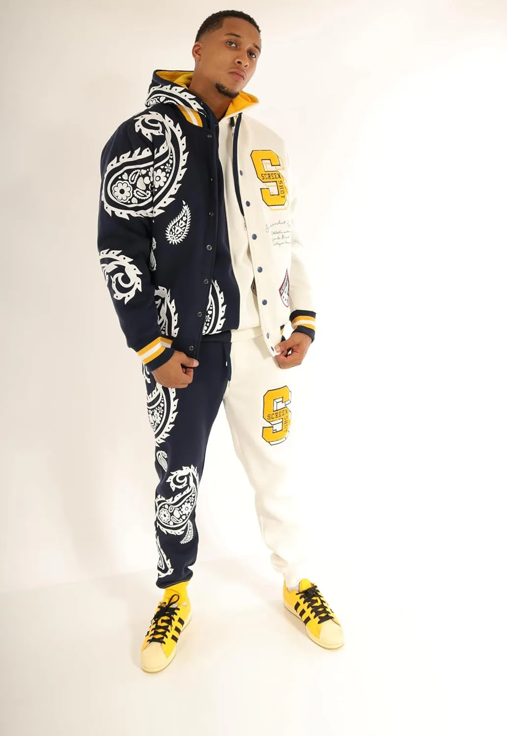 SCREENSHOT VARSITY JACKET 3202 Mens Streetwear Urban Padding Quilted Linning Heavy Fashion Jacket