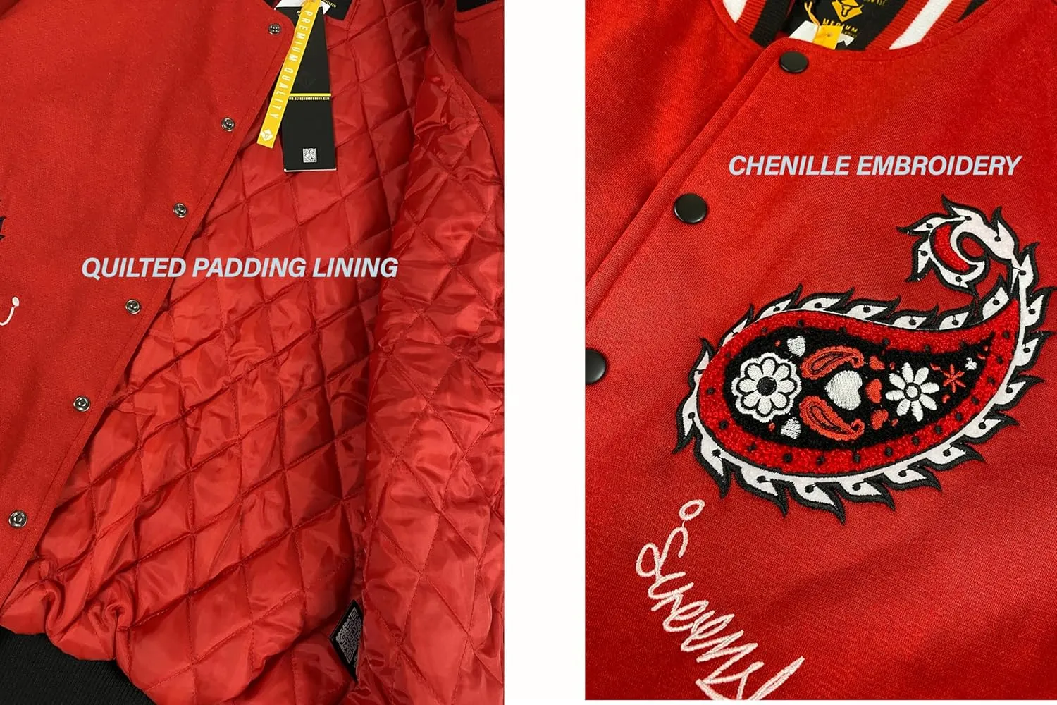 SCREENSHOT VARSITY JACKET 3202 Mens Streetwear Urban Padding Quilted Linning Heavy Fashion Jacket
