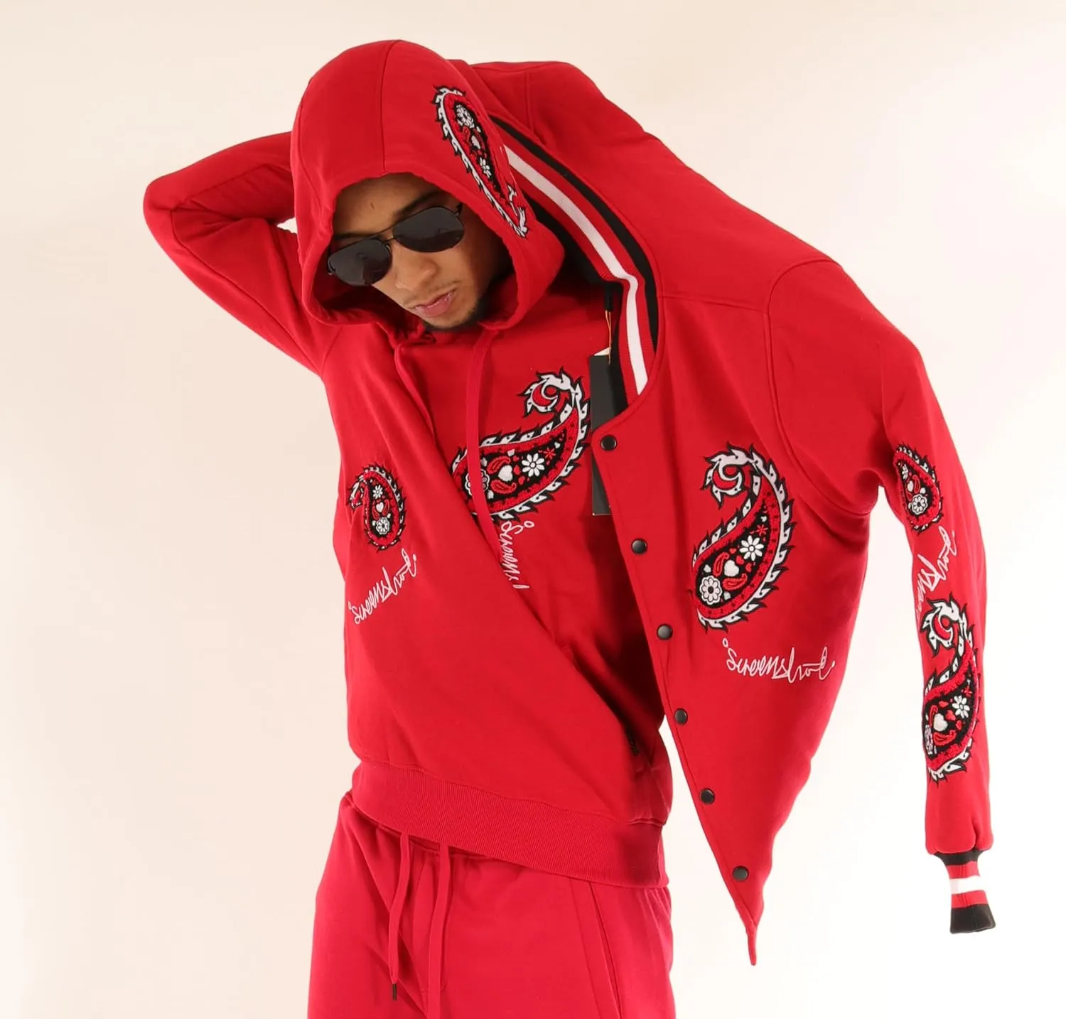 SCREENSHOT VARSITY JACKET 3202 Mens Streetwear Urban Padding Quilted Linning Heavy Fashion Jacket