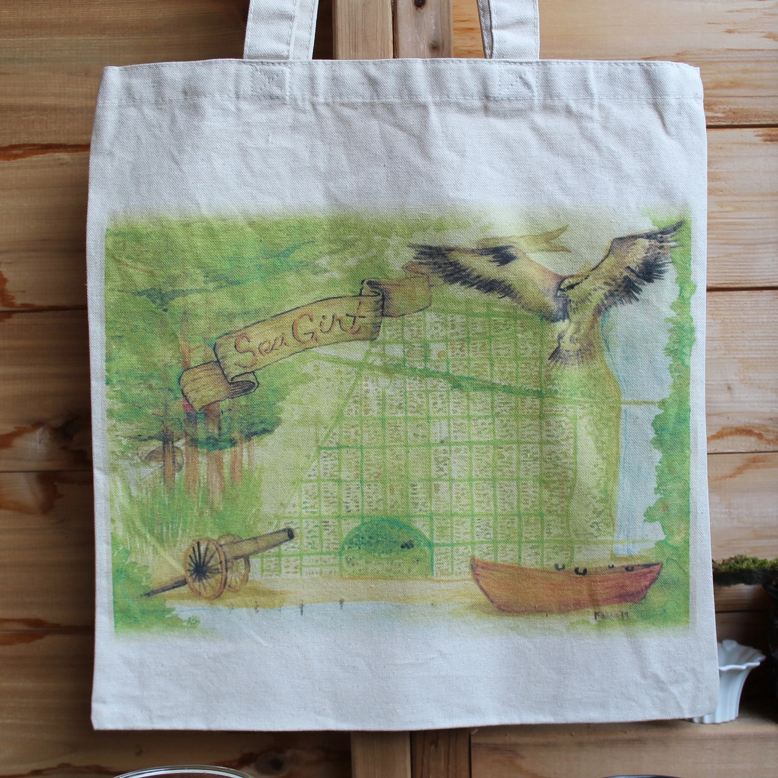Sea Girt Map tote bag