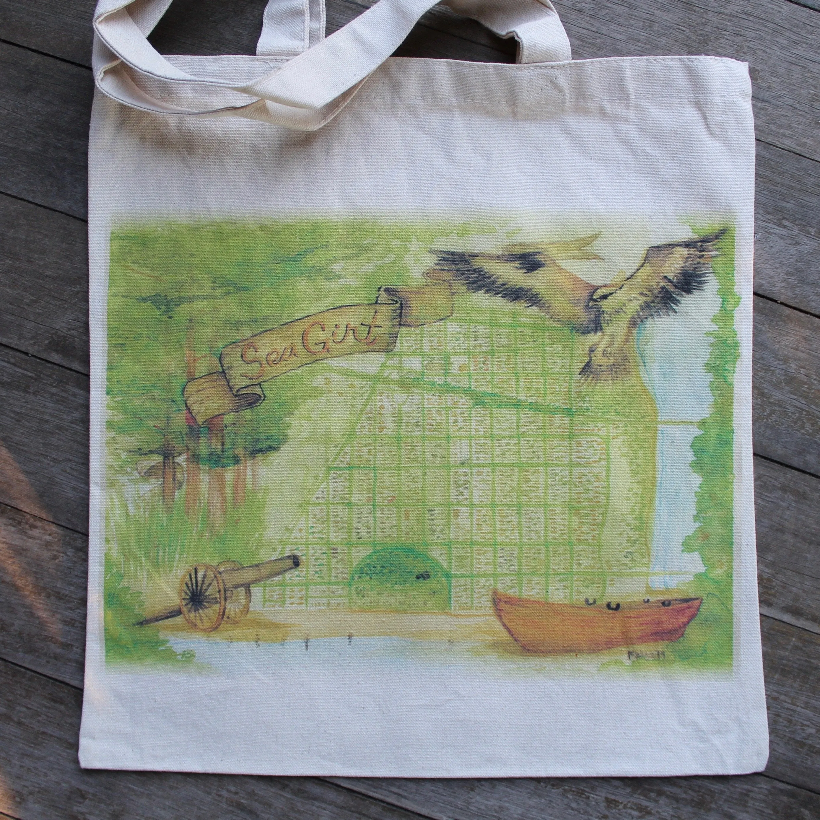 Sea Girt Map tote bag