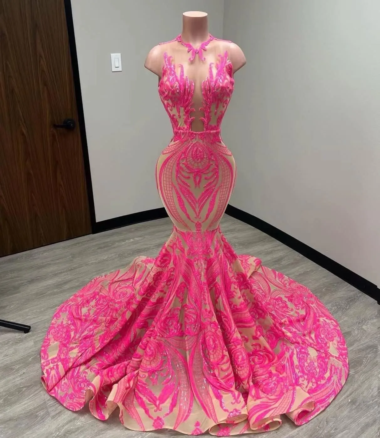 Sequined Mermaid Evening Dress One Shoulder Prom Dress Pageant Celebrity Gown Shower Party Dress
