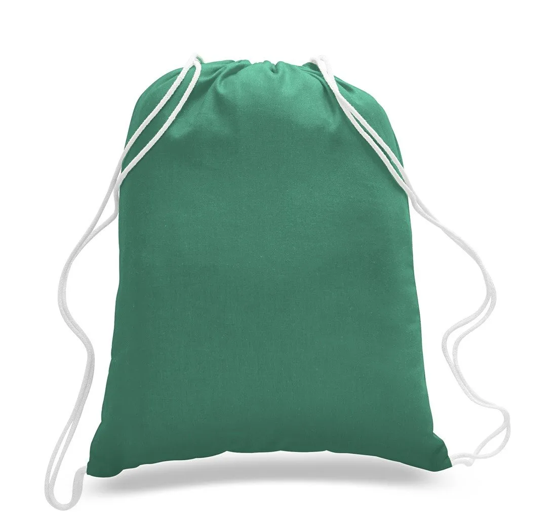 Set of 100 - High Quality Canvas Drawstring Bag Cinch Packs- Blank BPK388