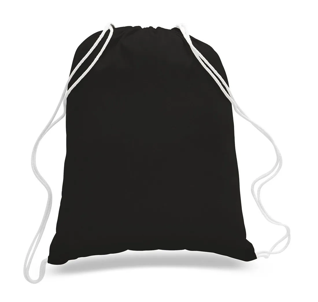 Set of 100 - High Quality Canvas Drawstring Bag Cinch Packs- Blank BPK388