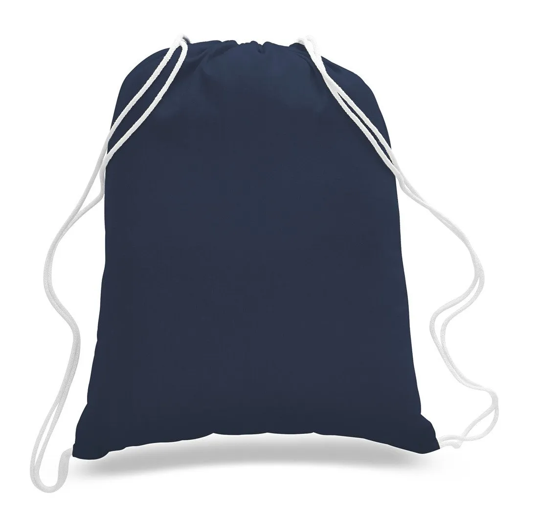 Set of 100 - High Quality Canvas Drawstring Bag Cinch Packs- Blank BPK388