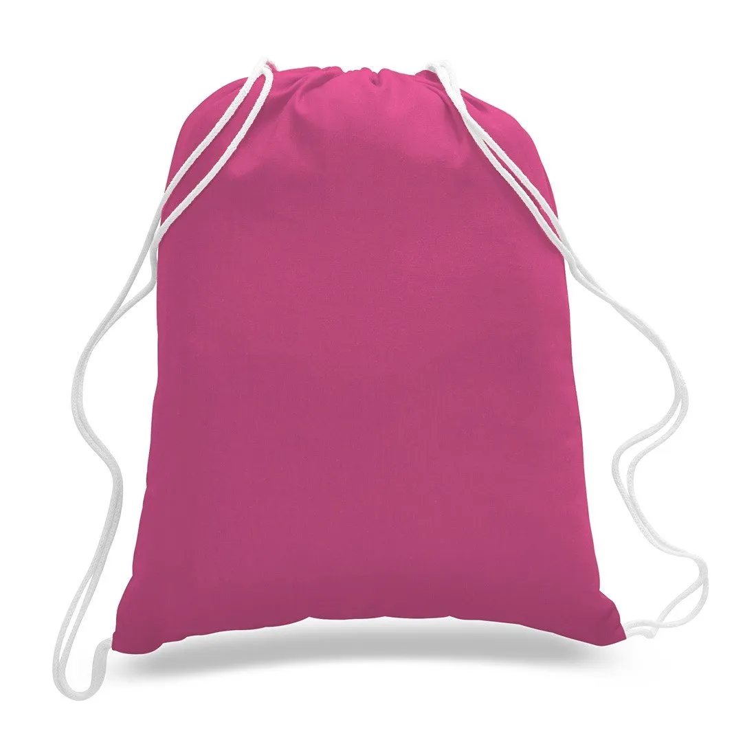 Set of 100 - High Quality Canvas Drawstring Bag Cinch Packs- Blank BPK388