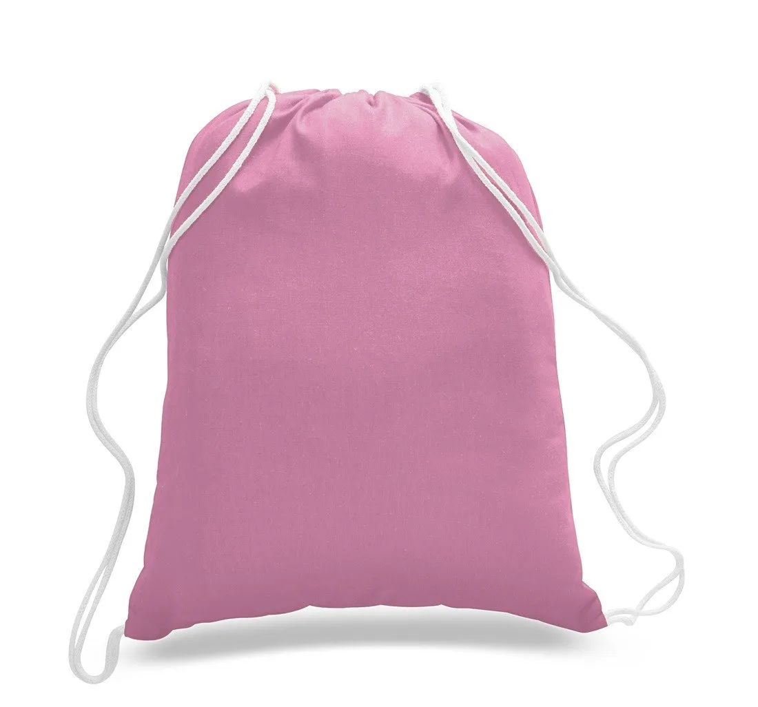 Set of 100 - High Quality Canvas Drawstring Bag Cinch Packs- Blank BPK388
