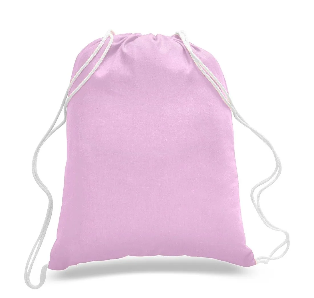 Set of 100 - High Quality Canvas Drawstring Bag Cinch Packs- Blank BPK388
