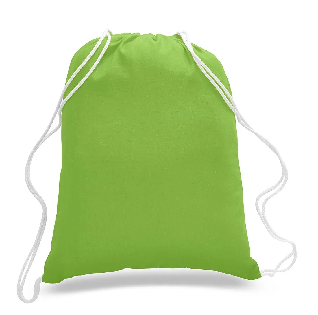 Set of 100 - High Quality Canvas Drawstring Bag Cinch Packs- Blank BPK388
